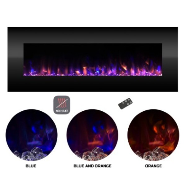 Hastings Home Hastings 54 inch Home Electric Fireplace- Wall Mounted Color Changing LED Flames with Remote Control 349622YYF